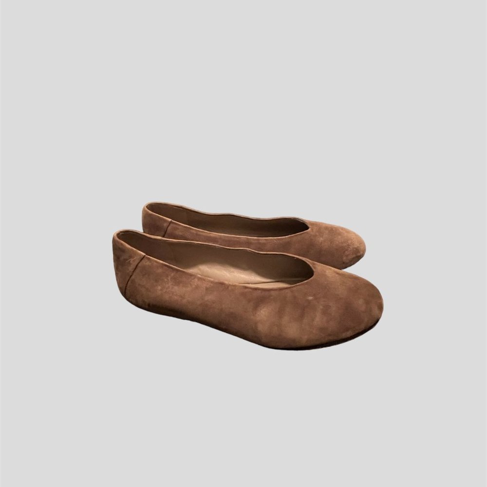 Eileen Fisher size 7 green slipon suede flats shoes